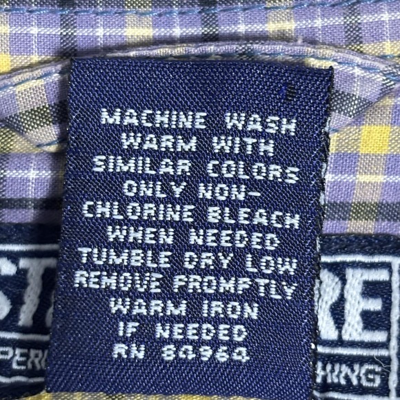 Structure Shirt Mens XL Blue Yellow Plaid Button Down Short Sleeve Cotton Casual - Picture 6 of 12